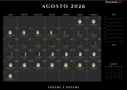 Calendario agosto con fasi Lunari