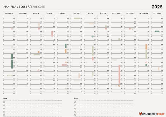 Calendario Annuale 2026