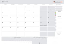 Calendario aprile con Festivita