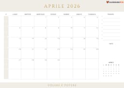 Calendario aprile con Settimane
