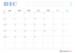 Calendario dicembre Minimalista