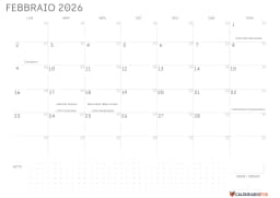 Calendario febbraio Vuoto