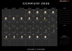 Calendario Gennaio con fasi Lunari