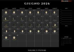 Calendario giugno con fasi Lunari