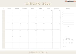 Calendario giugno con Settimane