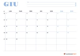 Calendario giugno Minimalista