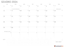 Calendario giugno Vuoto