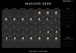Calendario maggio con fasi Lunari