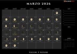 Calendario marzo con fasi Lunari