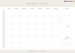 Calendario marzo con Settimane
