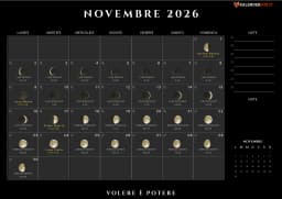 Calendario novembre con fasi Lunari
