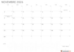 Calendario novembre Vuoto