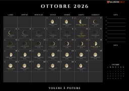 Calendario ottobre con fasi Lunari