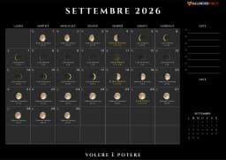 Calendario settembre con fasi Lunari